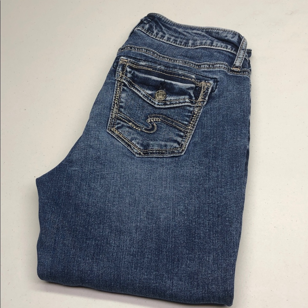 LIKE NEW SILVER ELYSE SLIM BOOT JEANS 28x33 ⭐️